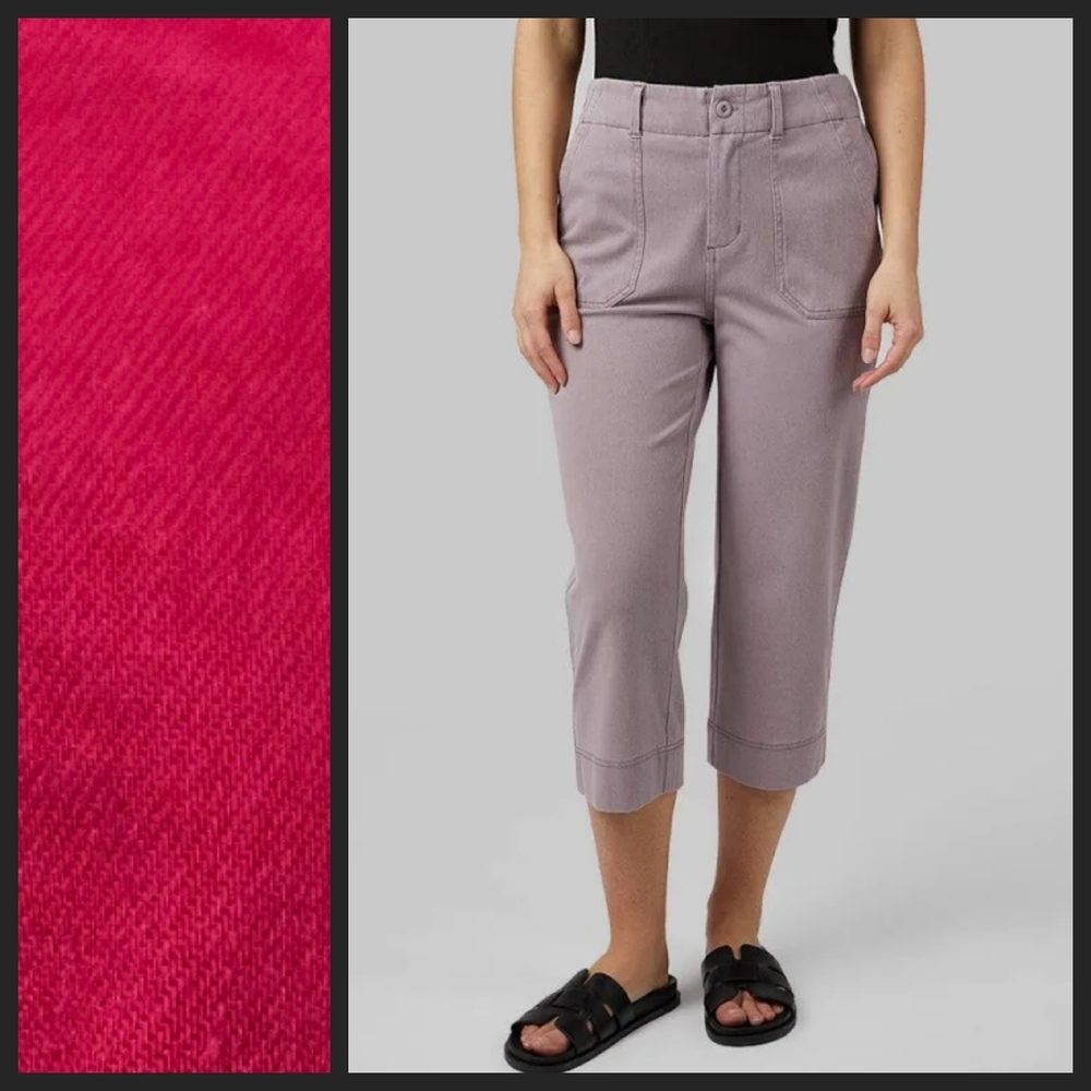 NEW! SUSAN GRAVER Deep Pocket Capri Cropped Pants 28W.